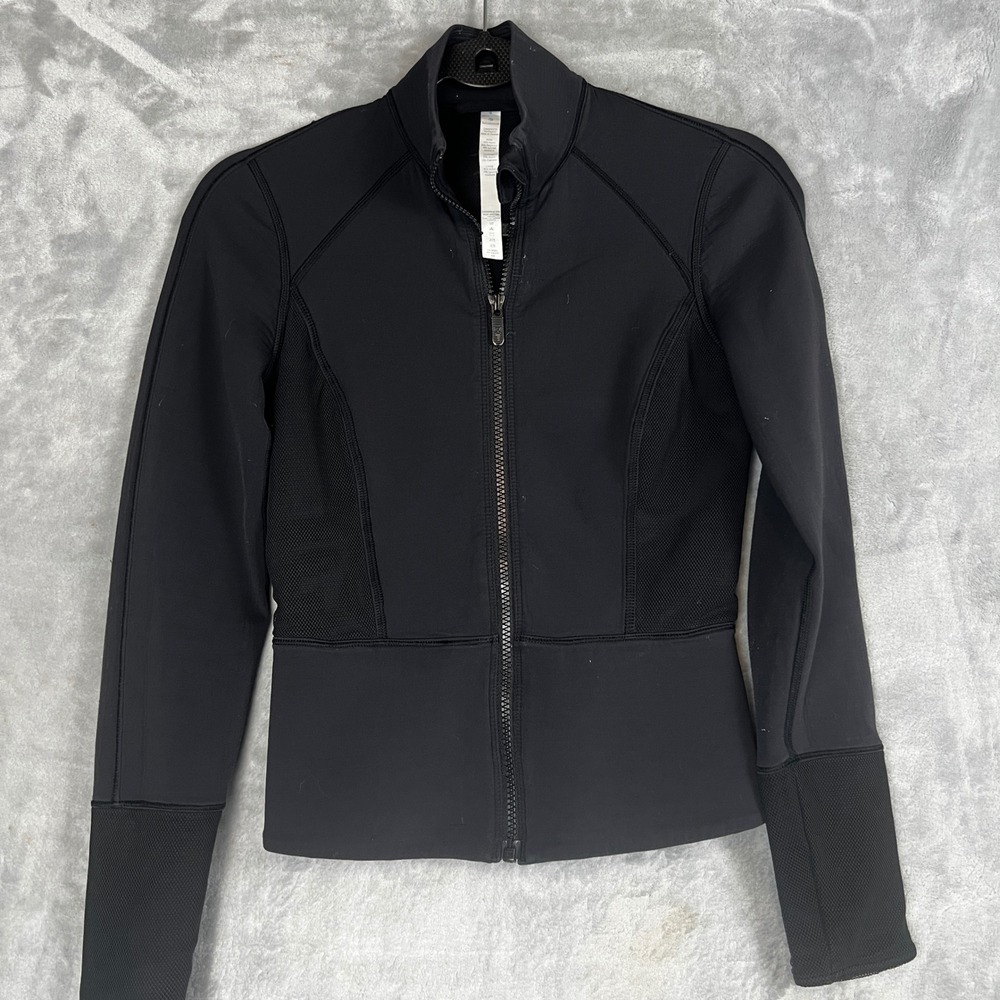 Lululemon Forme Black Full Zip Jacket Athleisure Workout Yoga Activewear Women 4